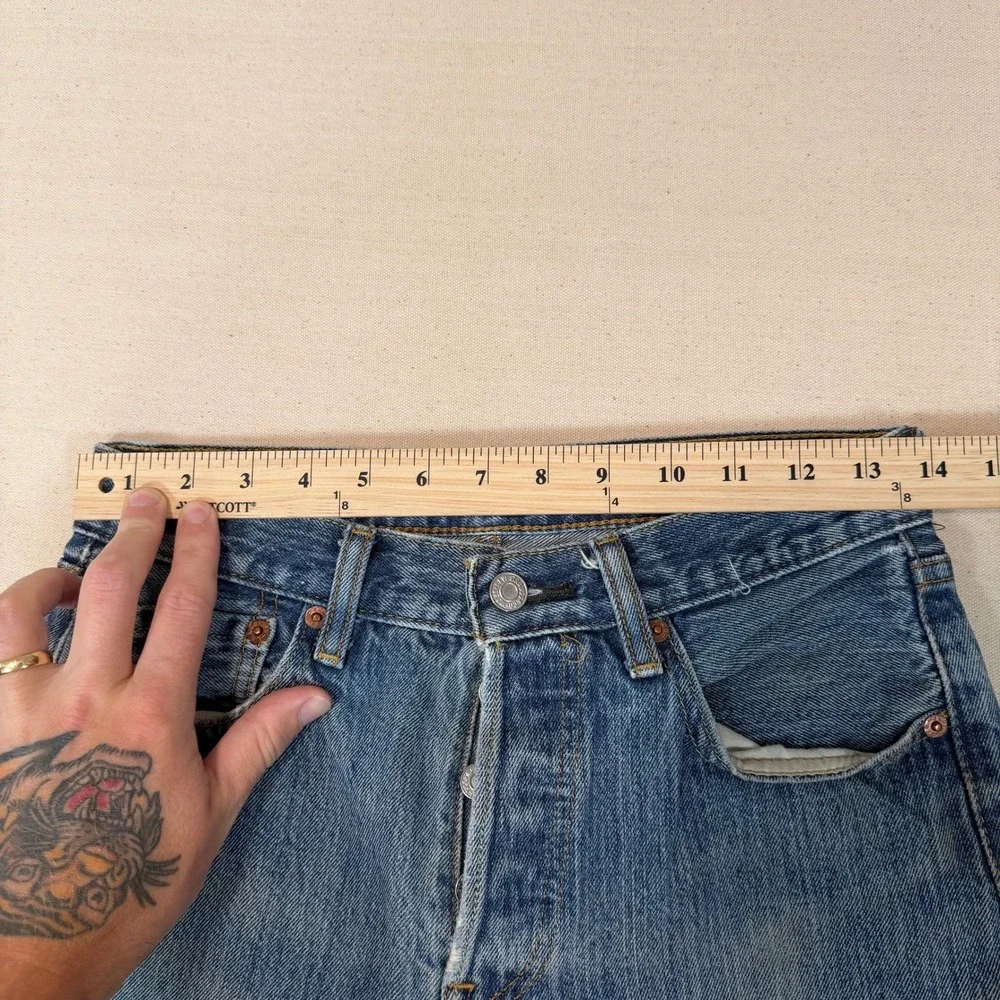 Vintage Levis 501XX Jeans Mens 27x29.5 Blue Denim Button Fly Straight Leg